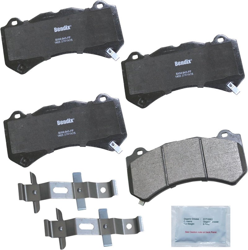 Bendix وسادات فرامل أمامية شبه معدنية Priority1 CFM1405 لطرازات مختارة من كاديلاك ATS، CTS، شيفروليه كامارو، كورفيت، دودج تشالنجر، تشارجر، دورانجو، جيب جراند شيروكي، ريفيان R1S، R1T - Image 1